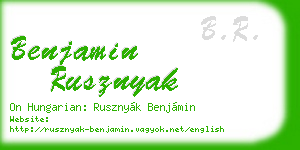 benjamin rusznyak business card
